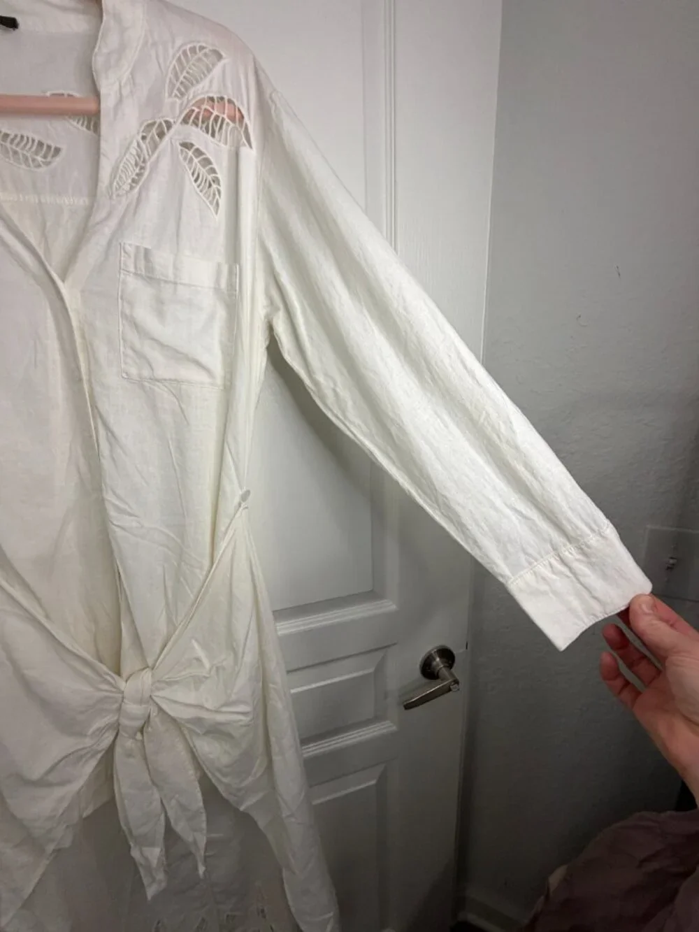 Free People White Linen -Front Convertible Mini/Maxi Dress- S- MSRP $228
